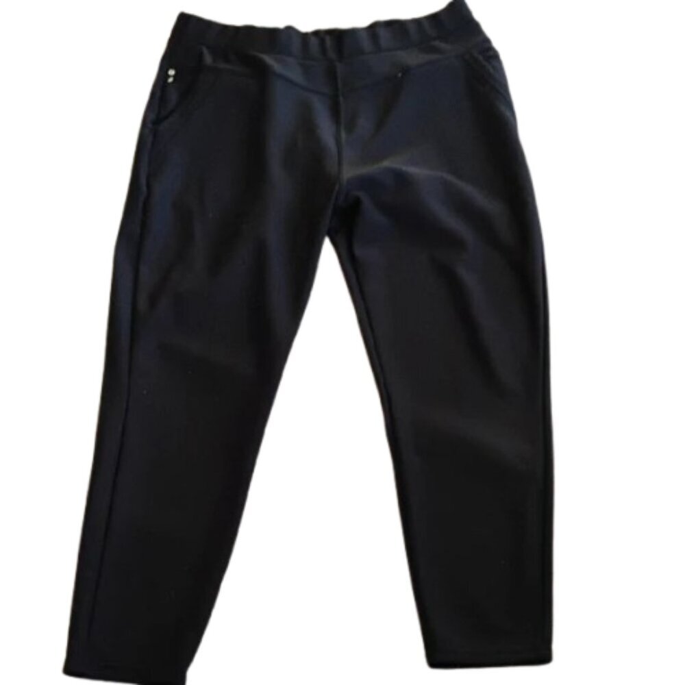 Young & Chic Women's Black Stretch Straight Legging Pants with Back Pockets